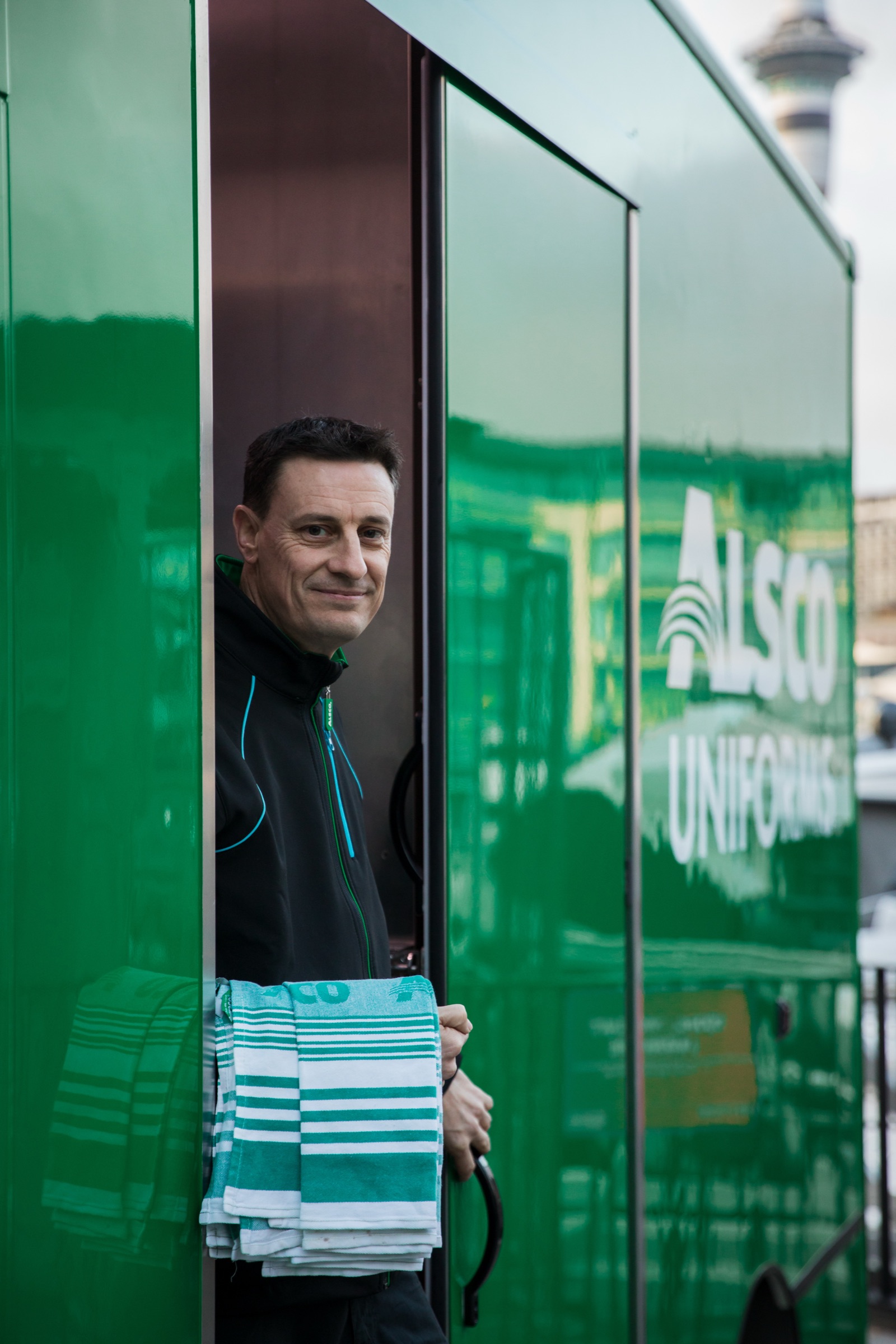 Alsco Uniforms delivery with tea towels