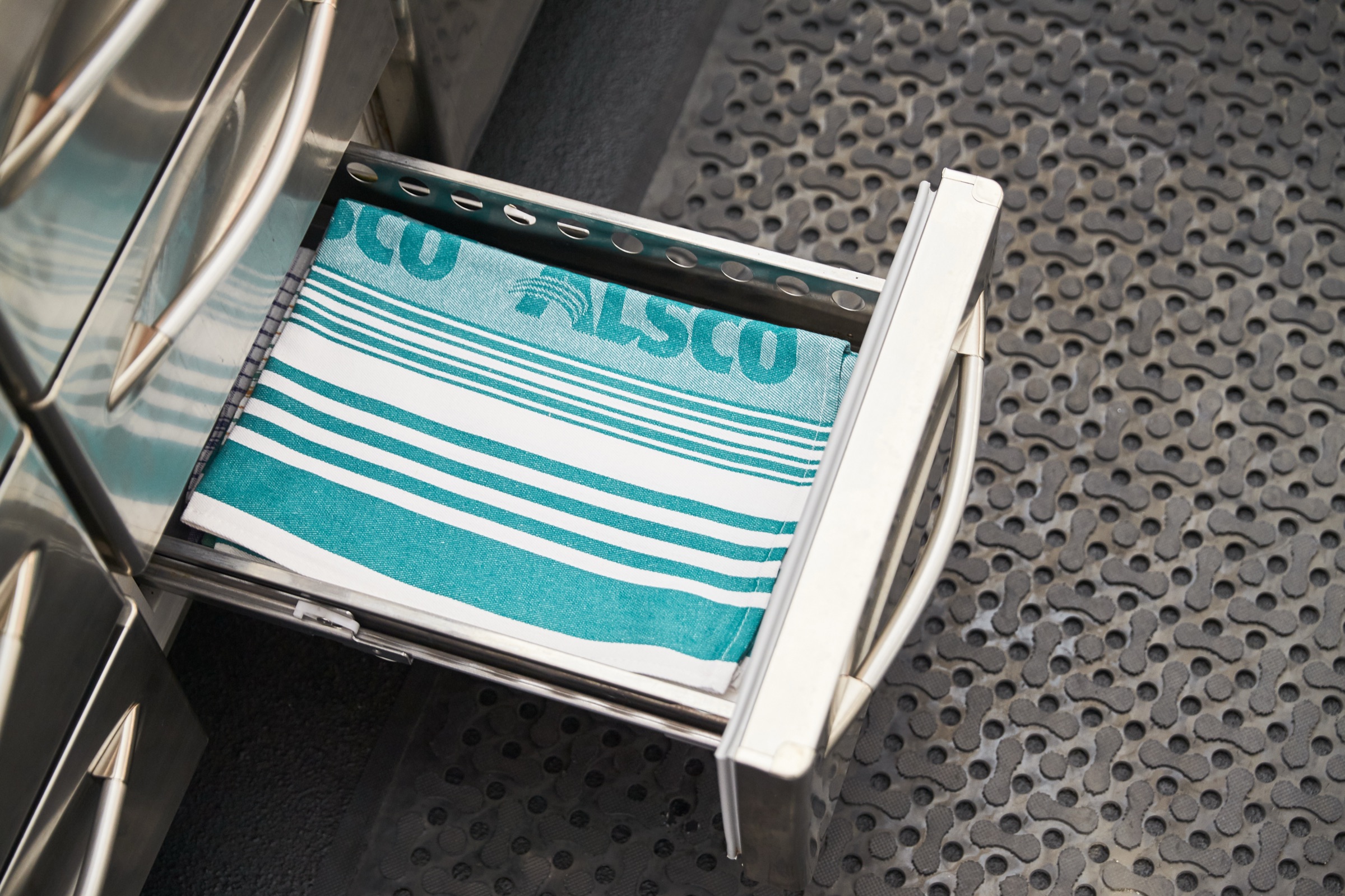 Alsco Uniforms tea towel dispenser